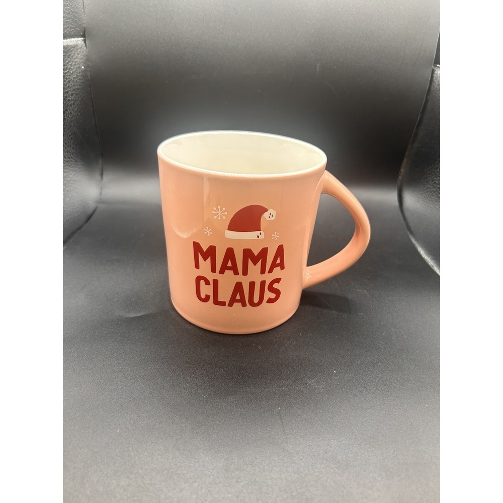 Target WonderShop Mama Claus Christmas Pink Stoneware Mug 12 oz Dishwasher Safe